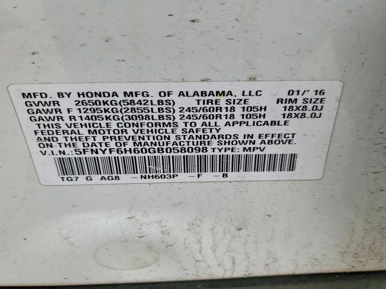 Honda Pilot Exl