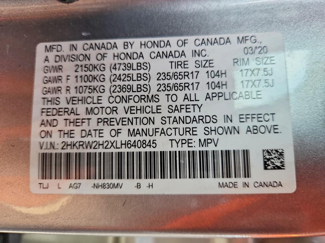Honda Crv Lx