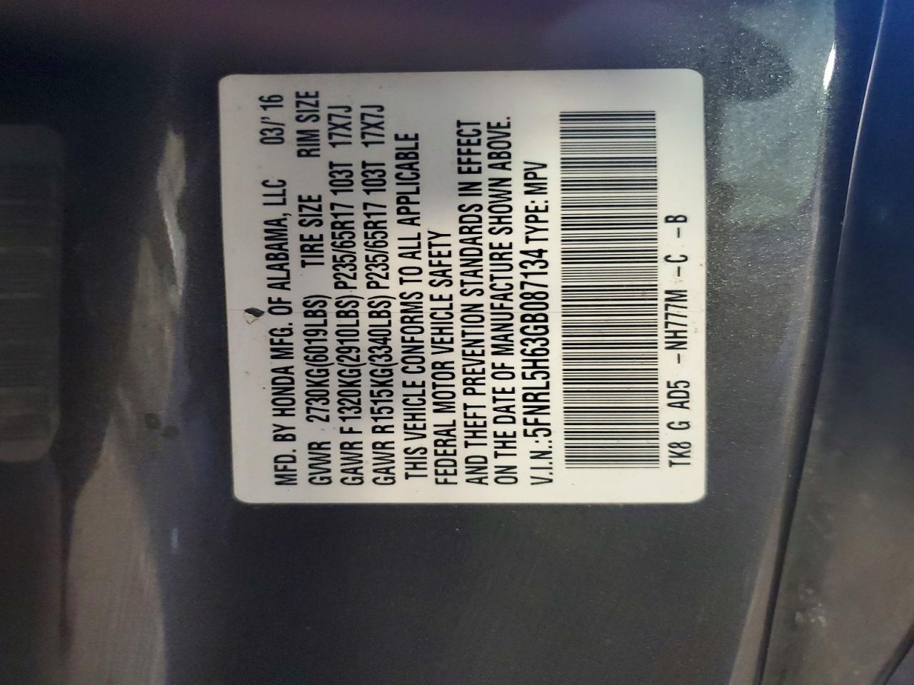 Honda Odyssey Exl
