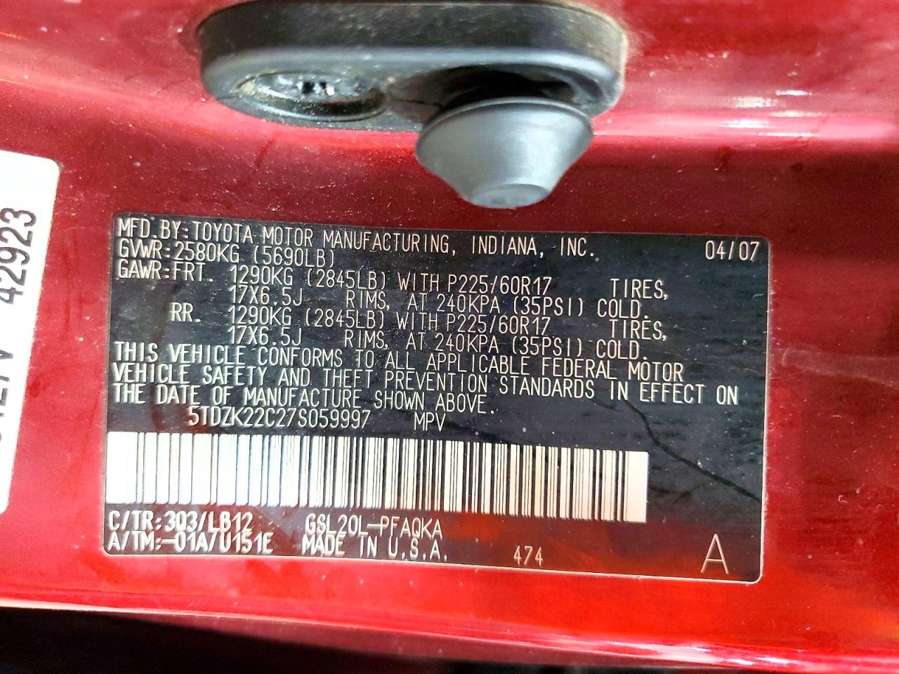 Toyota Sienna Xle