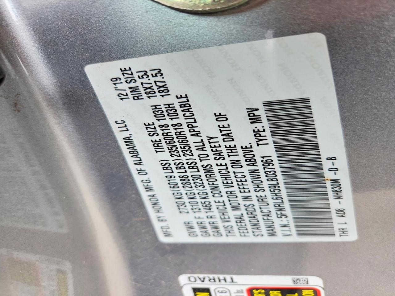Honda Odyssey Ex