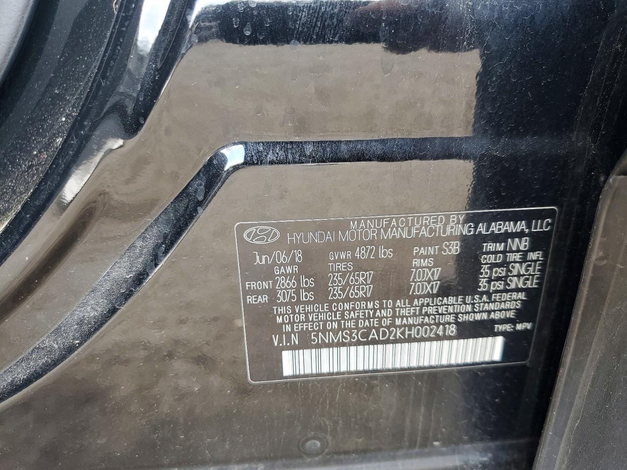Hyundai SANTA FE Sel 2.4l