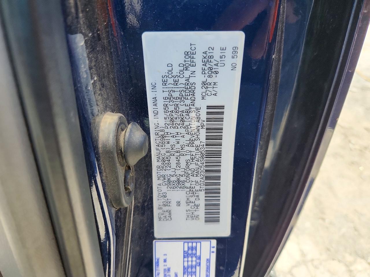 Toyota Sienna Le 7 Passenger