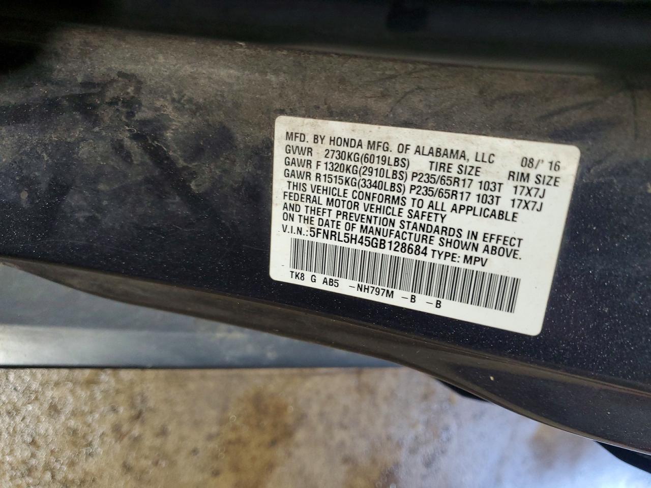 Honda Odyssey Ex