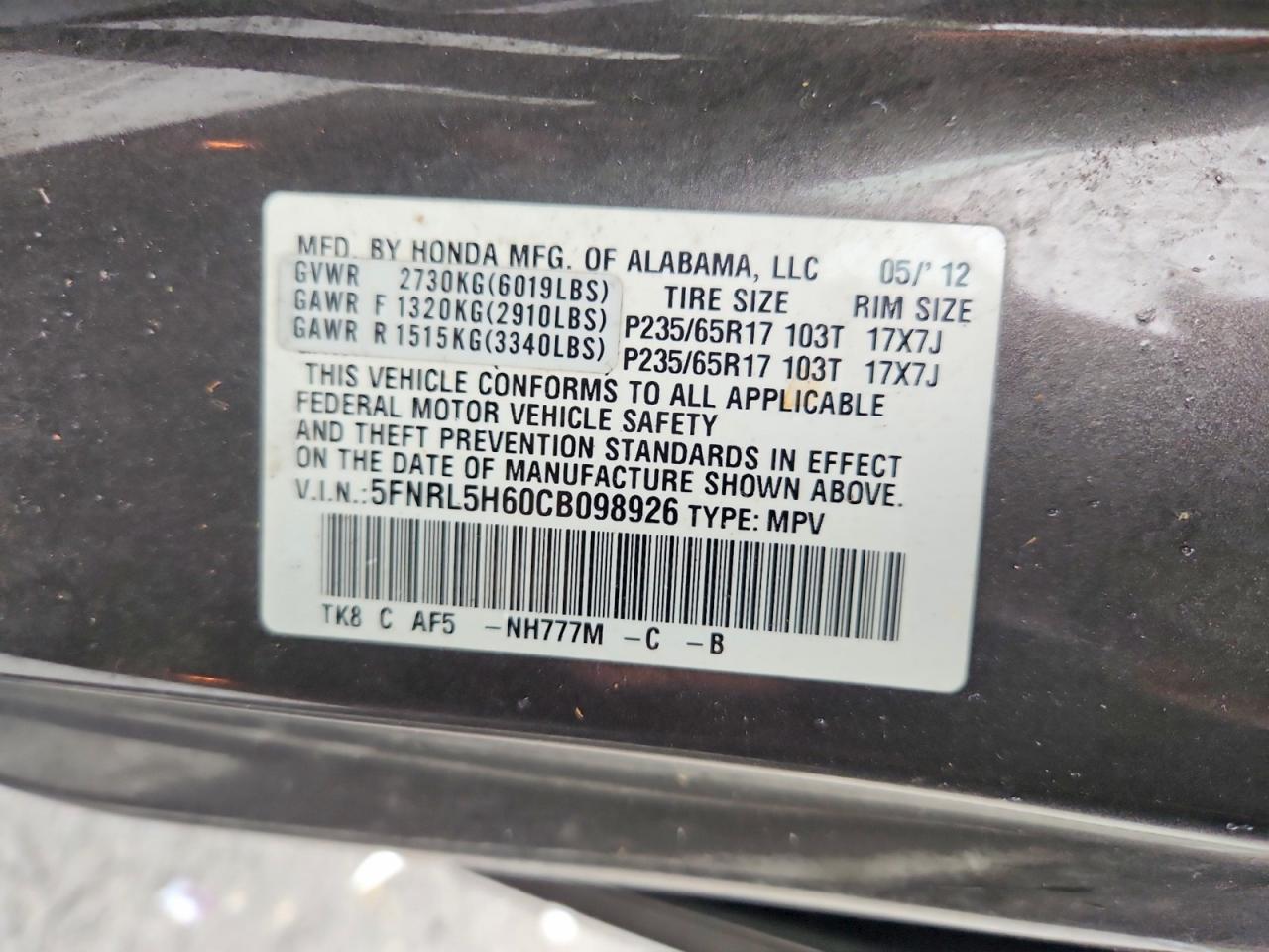 Honda Odyssey Exl