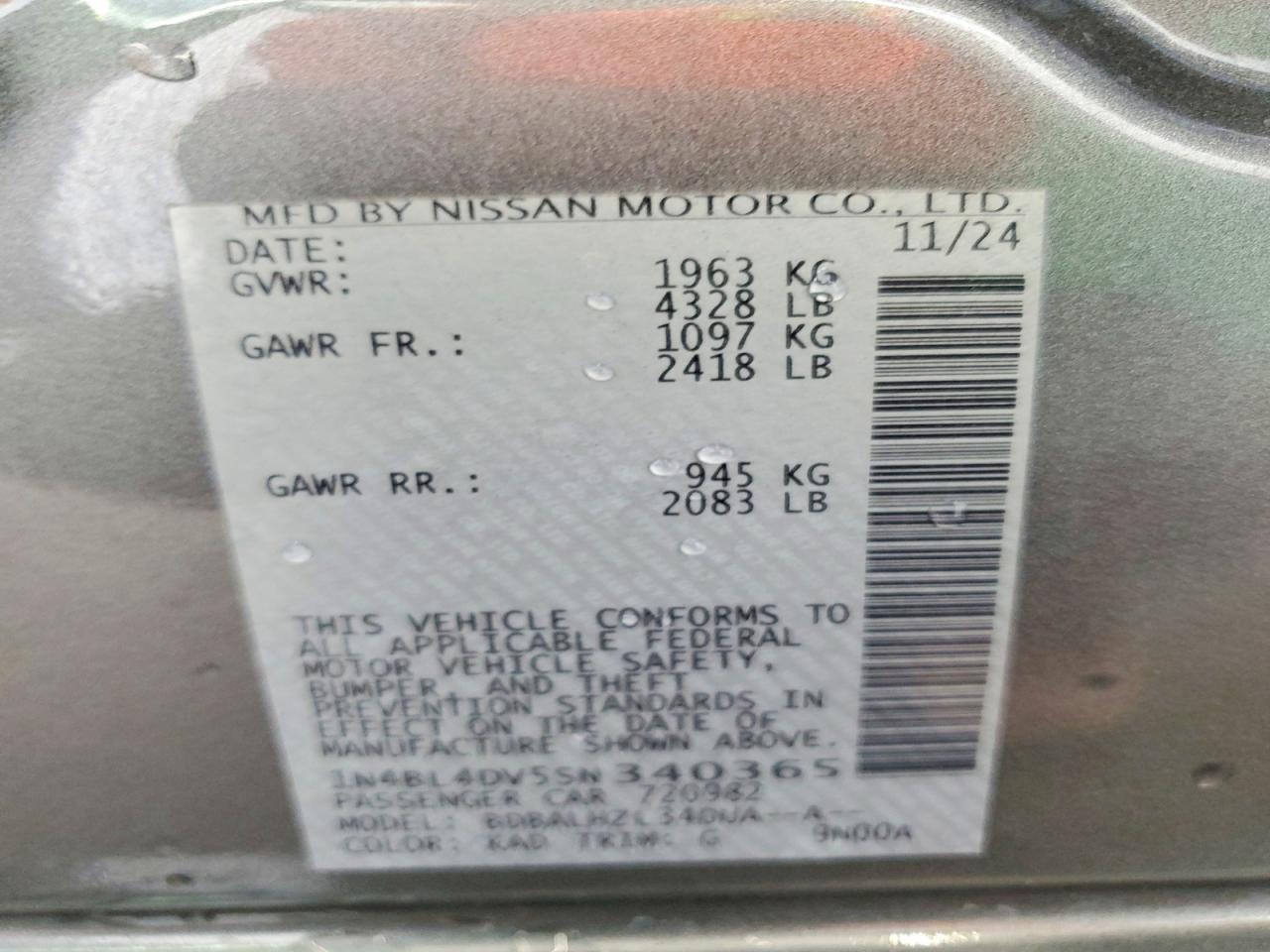 Nissan Altima Sv