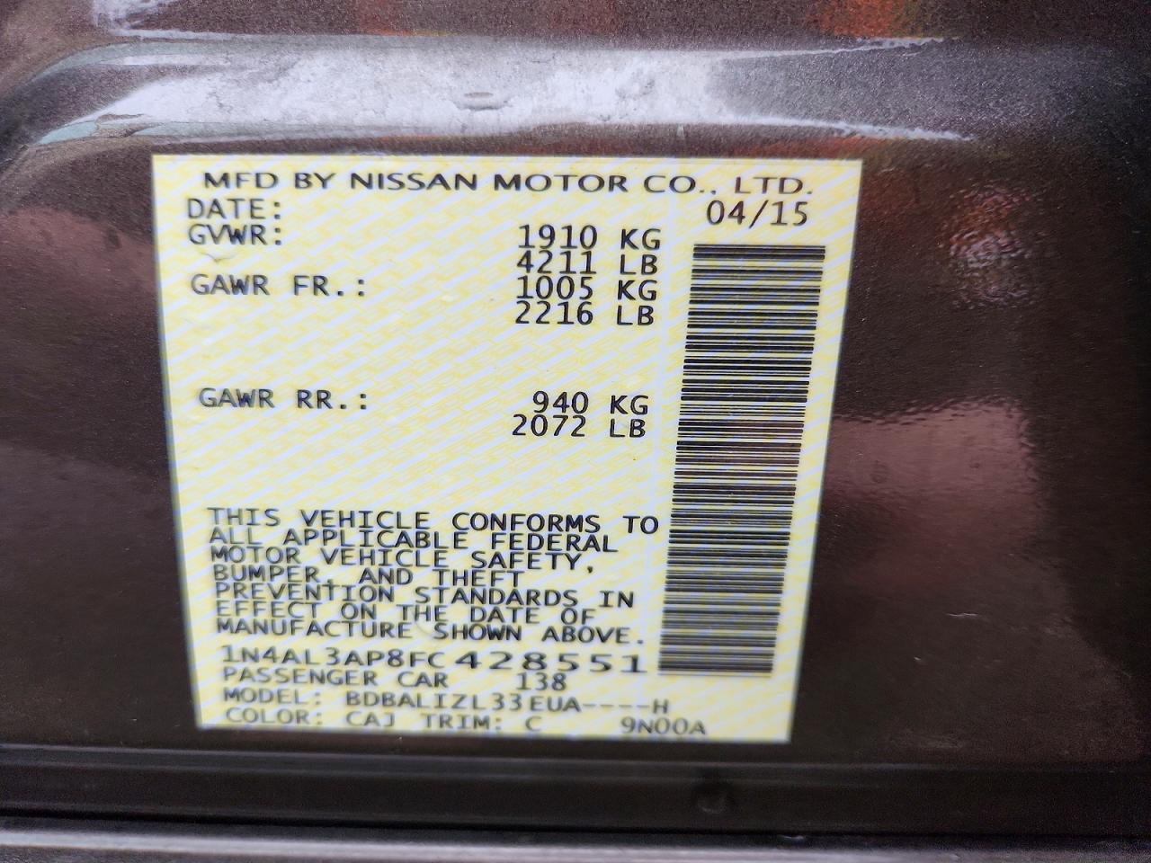 Nissan Altima 2.5 Sv