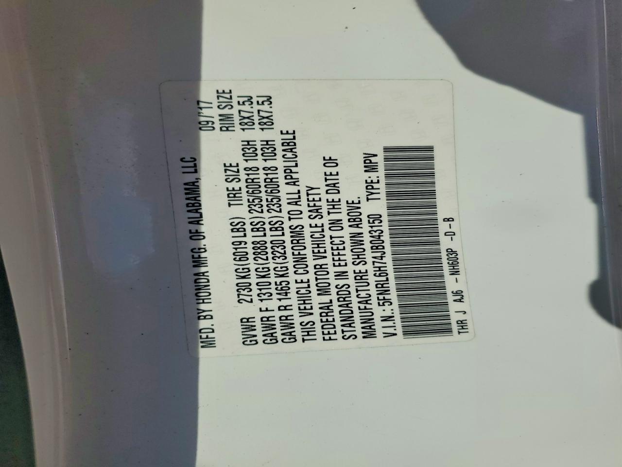 Honda Odyssey Exl