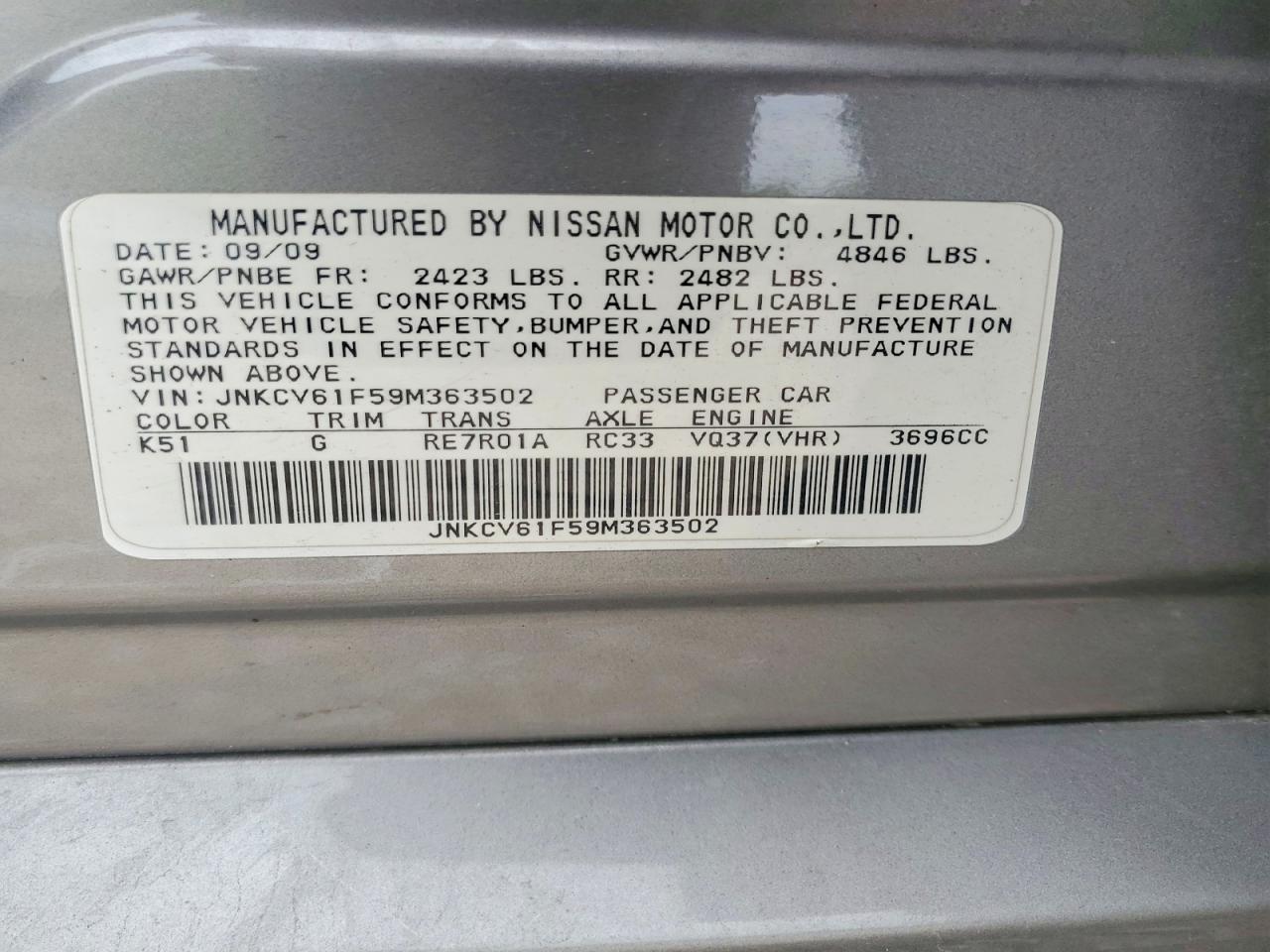 INFINITI G37 X