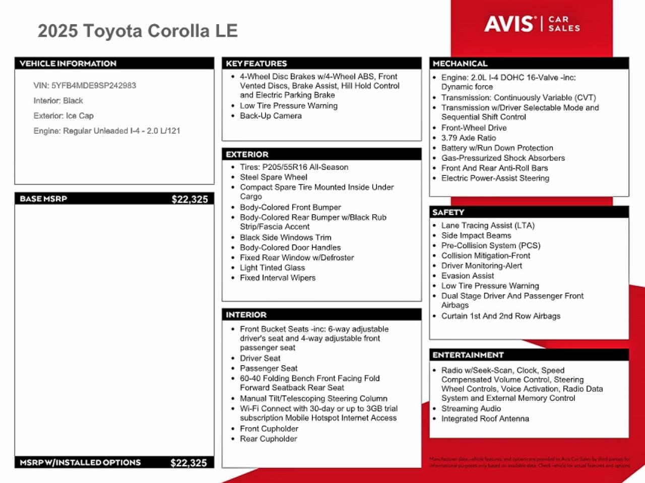 Toyota Corolla Le