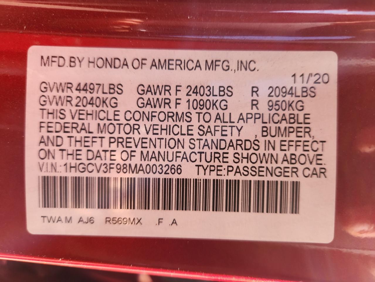Honda Accord Touring Hybrid