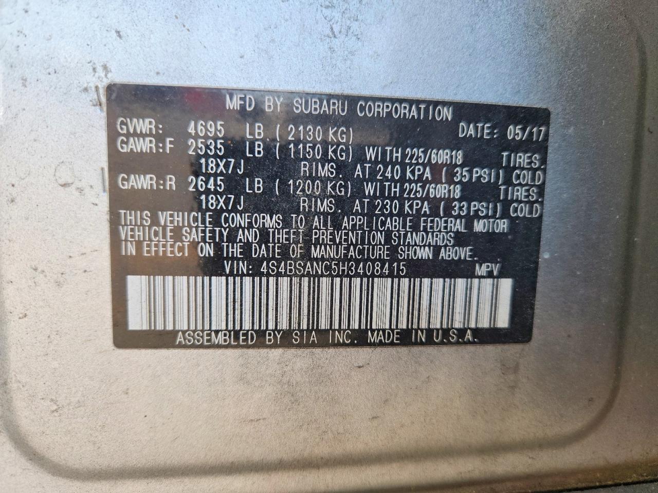Subaru Outback 2.5i Limited