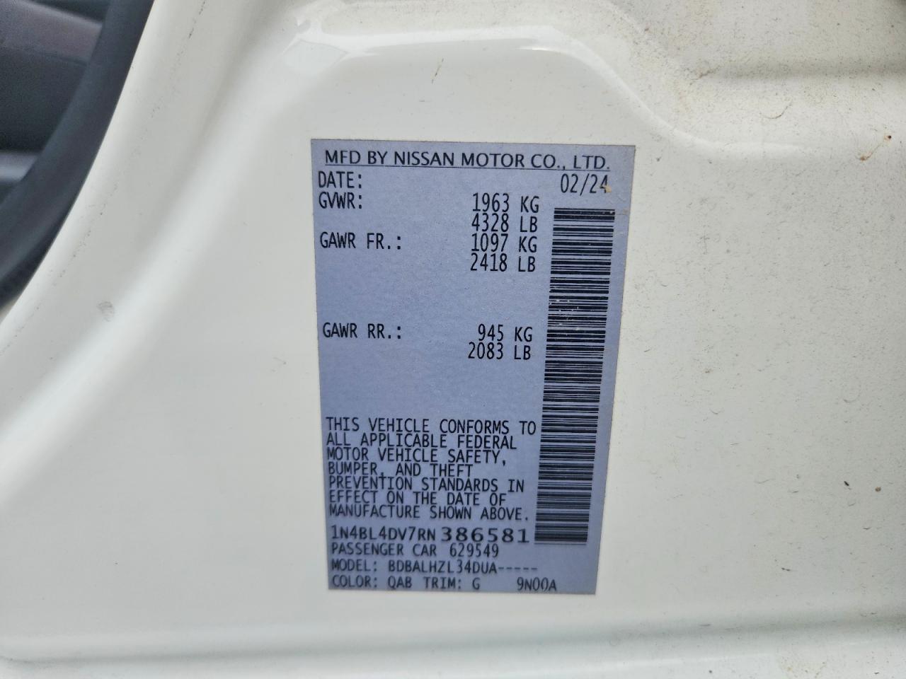 Nissan Altima Sv