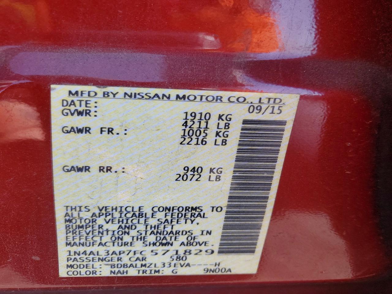 Nissan Altima 2.5 Sv
