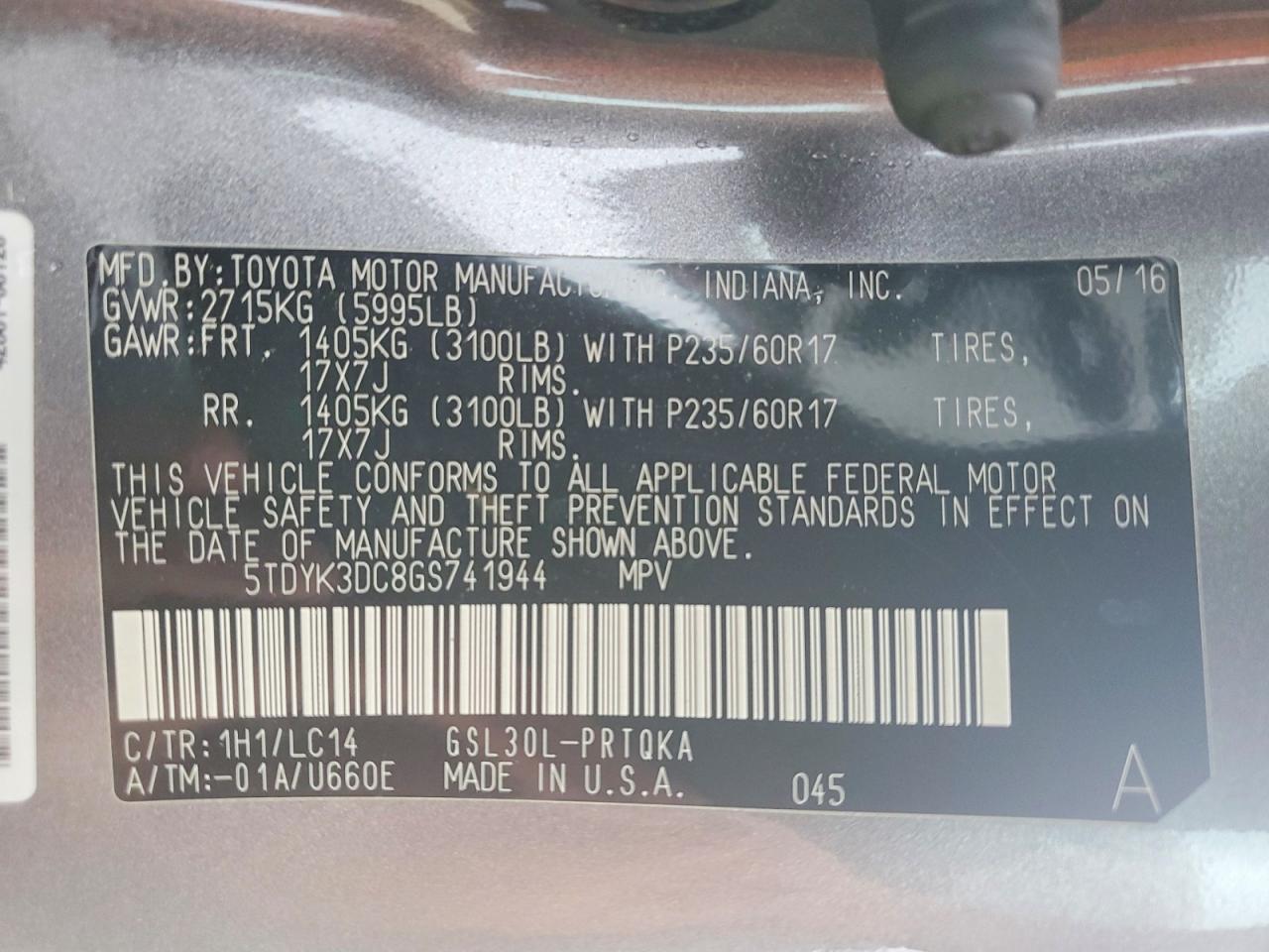 Toyota Sienna Xle 8-passenger