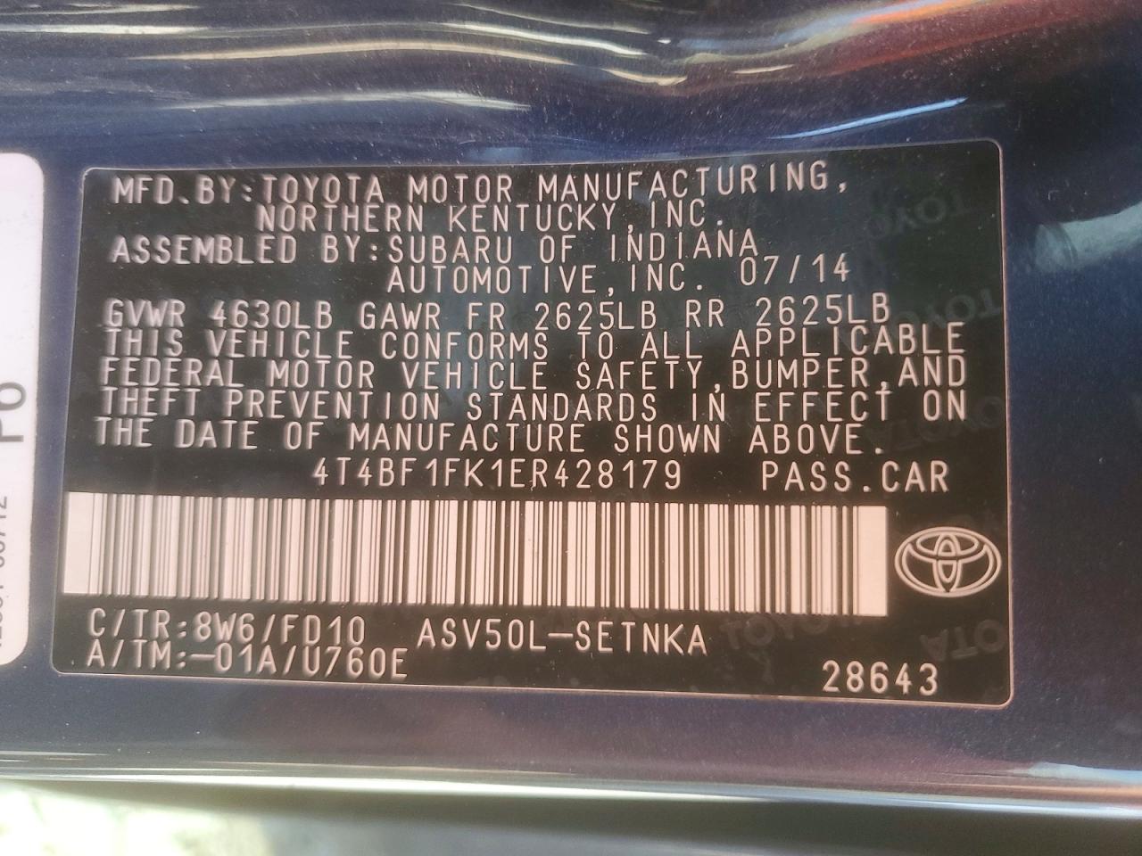 Toyota Camry Le