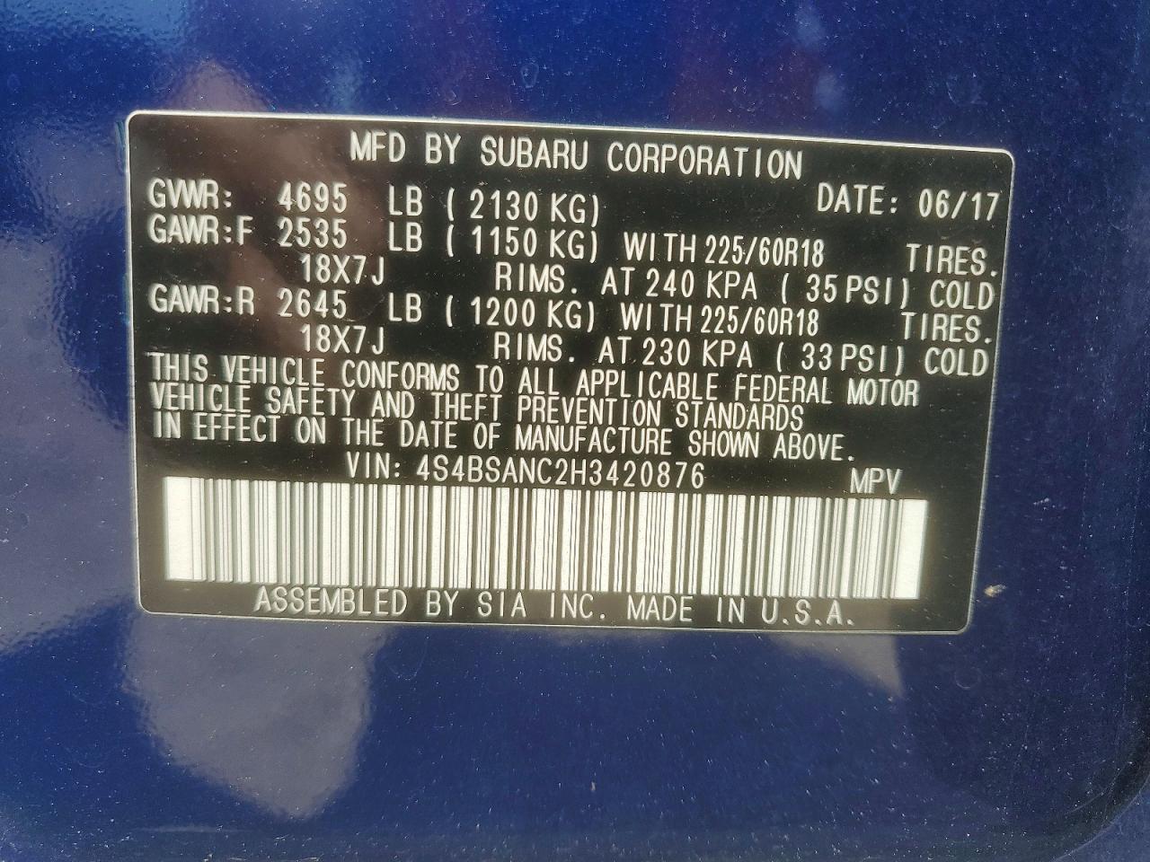 Subaru Outback 2.5i Limited