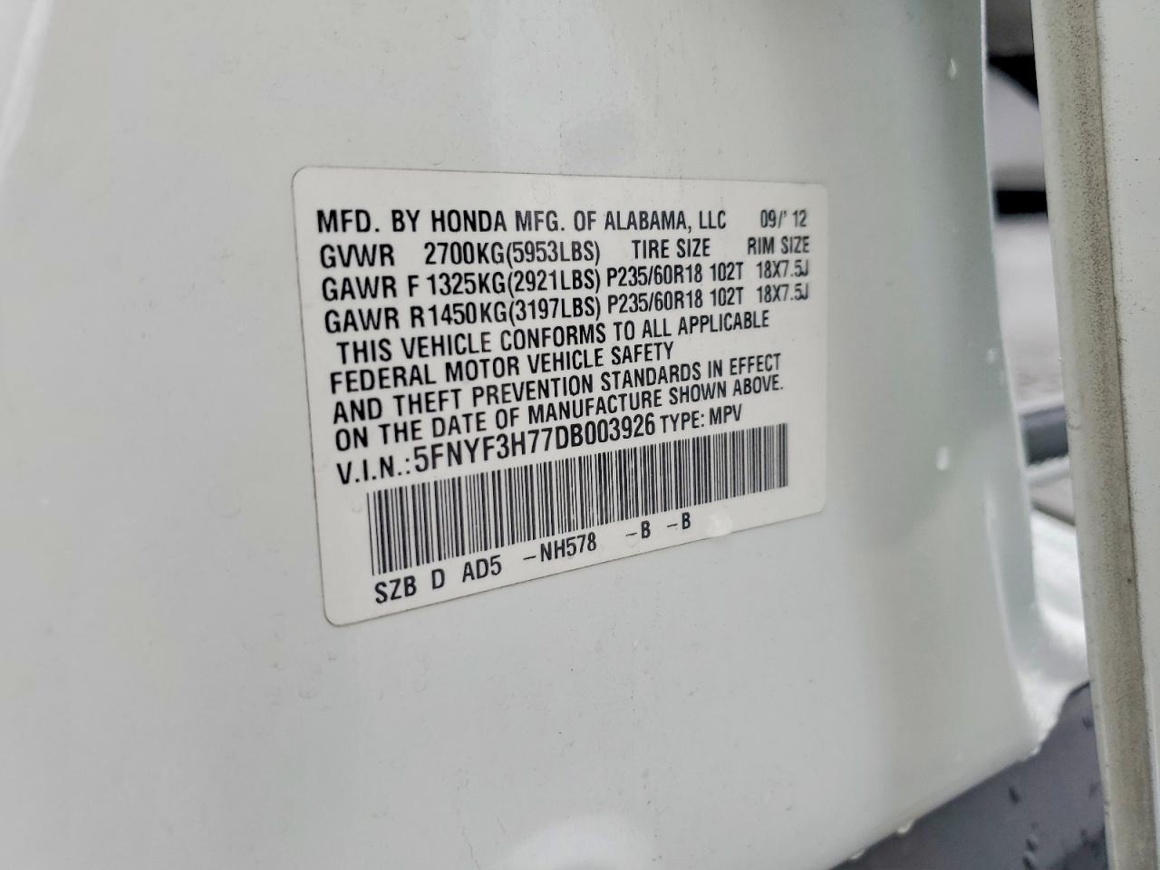 Honda Pilot Exln