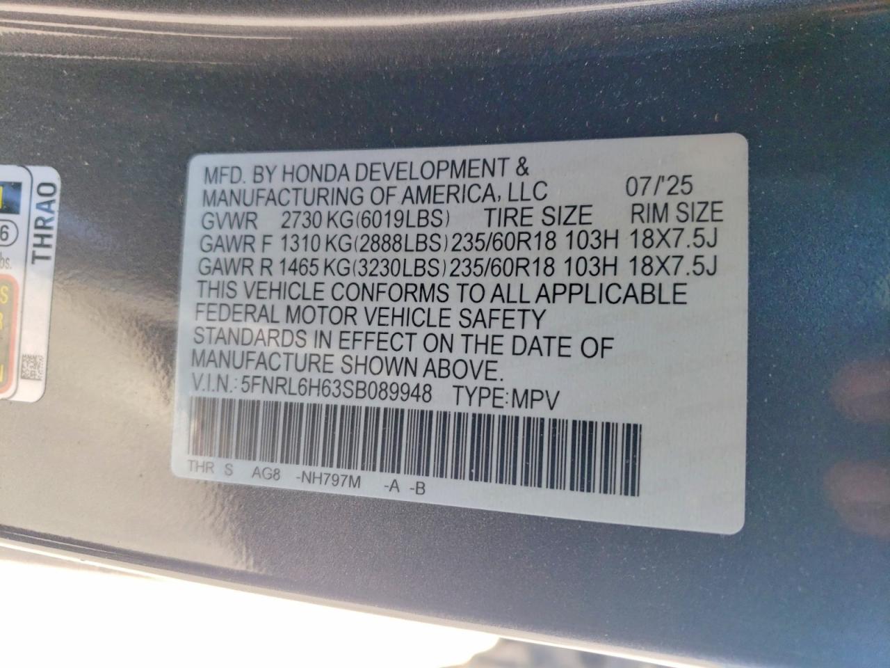 Honda Odyssey Exl