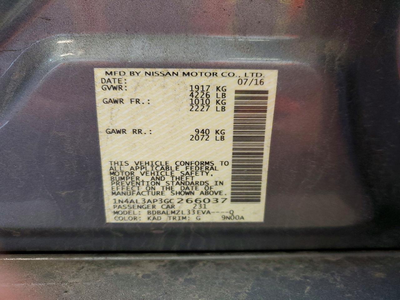 Nissan Altima 2.5 Sv