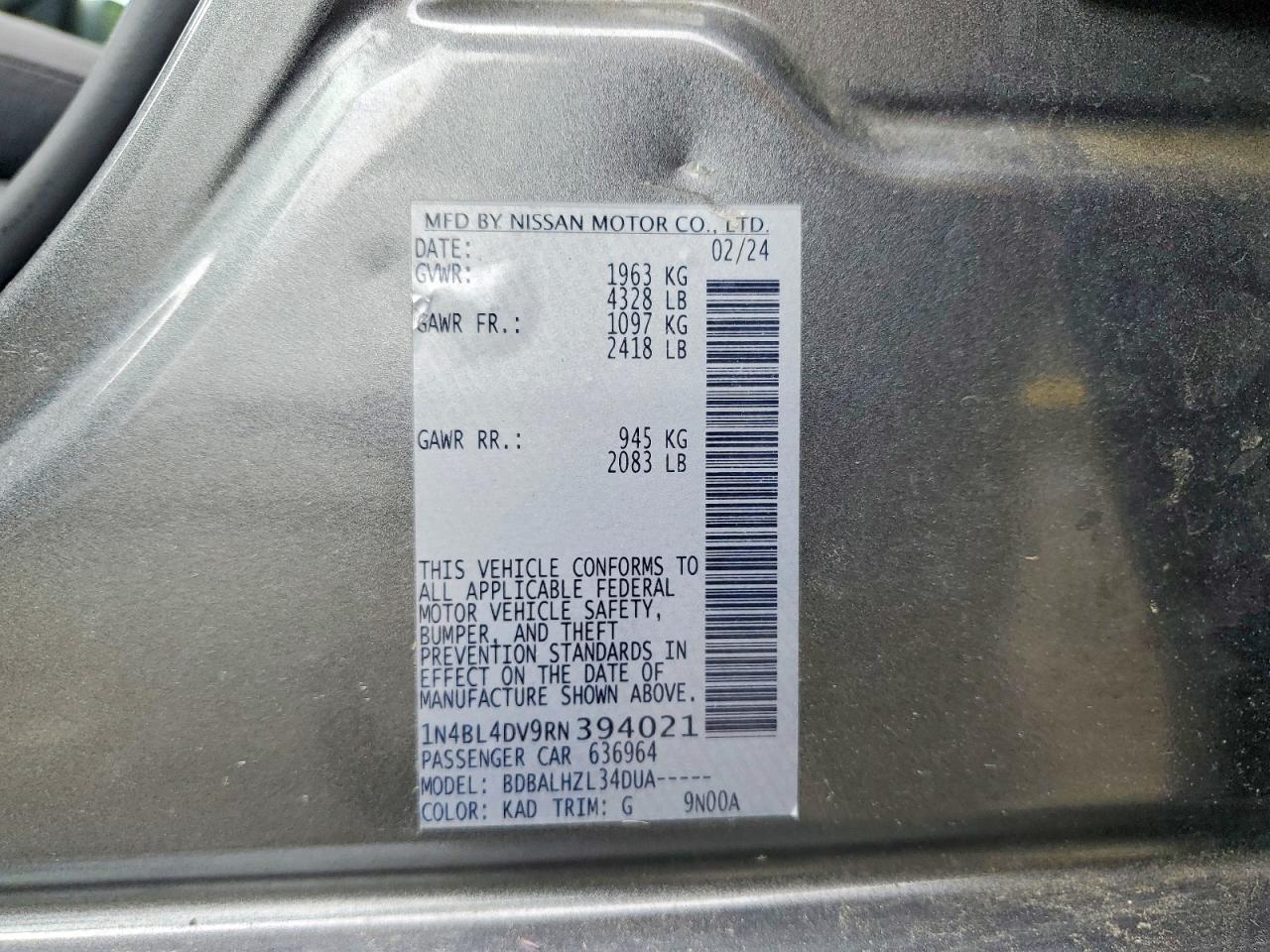 Nissan Altima Sv