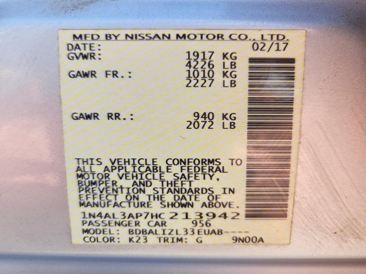 Nissan Altima 2.5 Sv