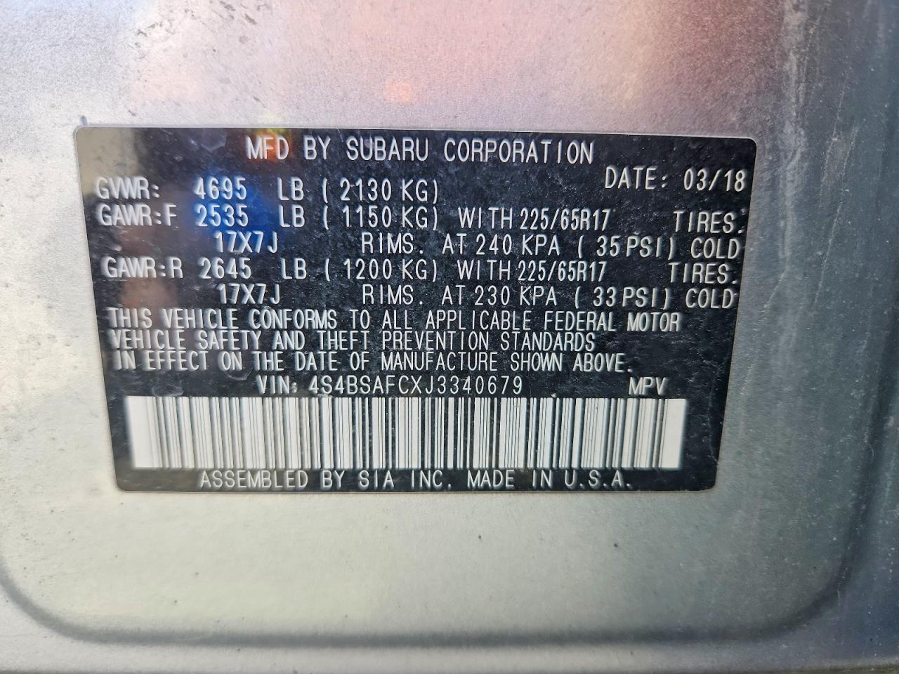 Subaru Outback 2.5i Premium