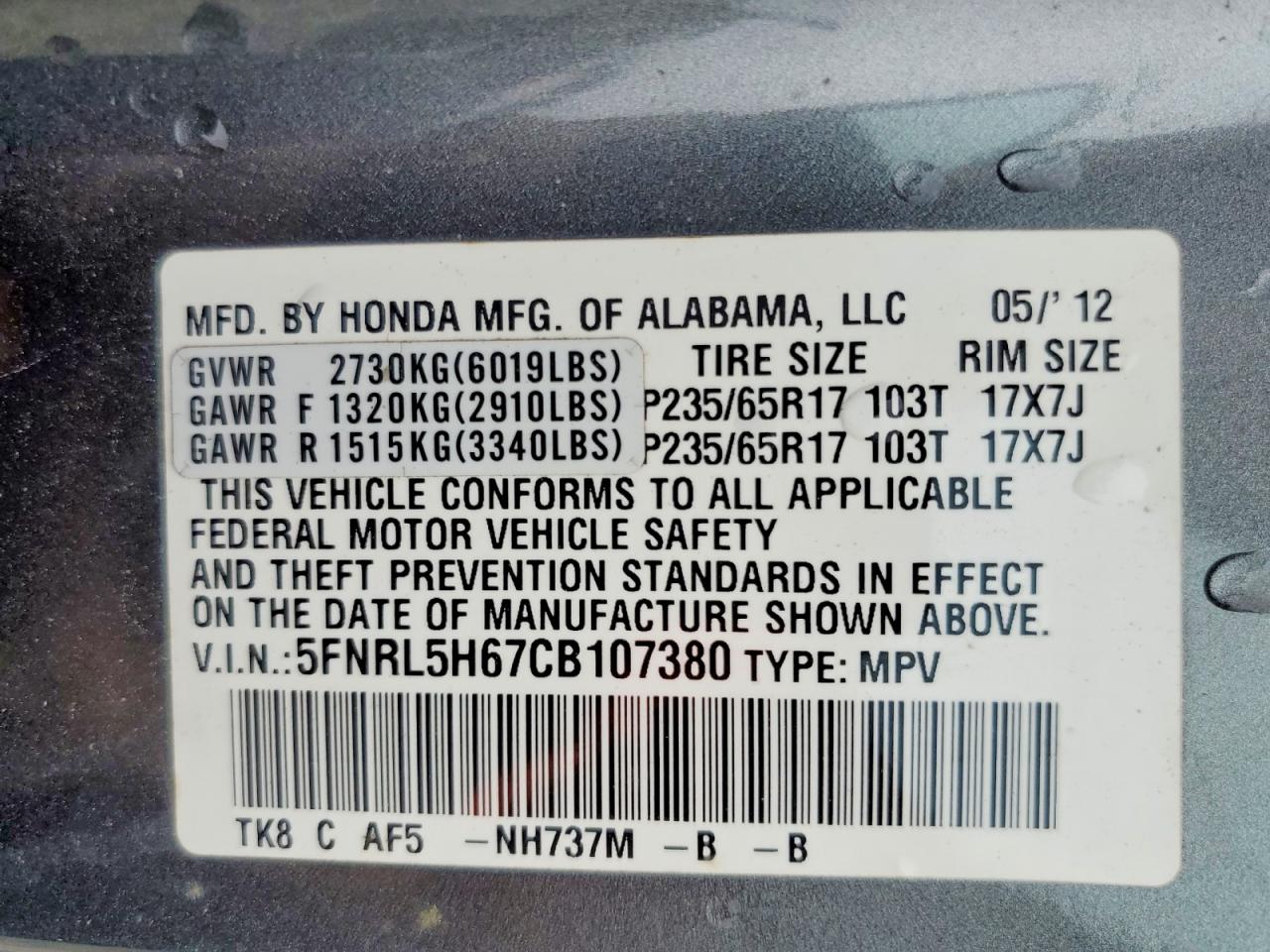 Honda Odyssey Exl