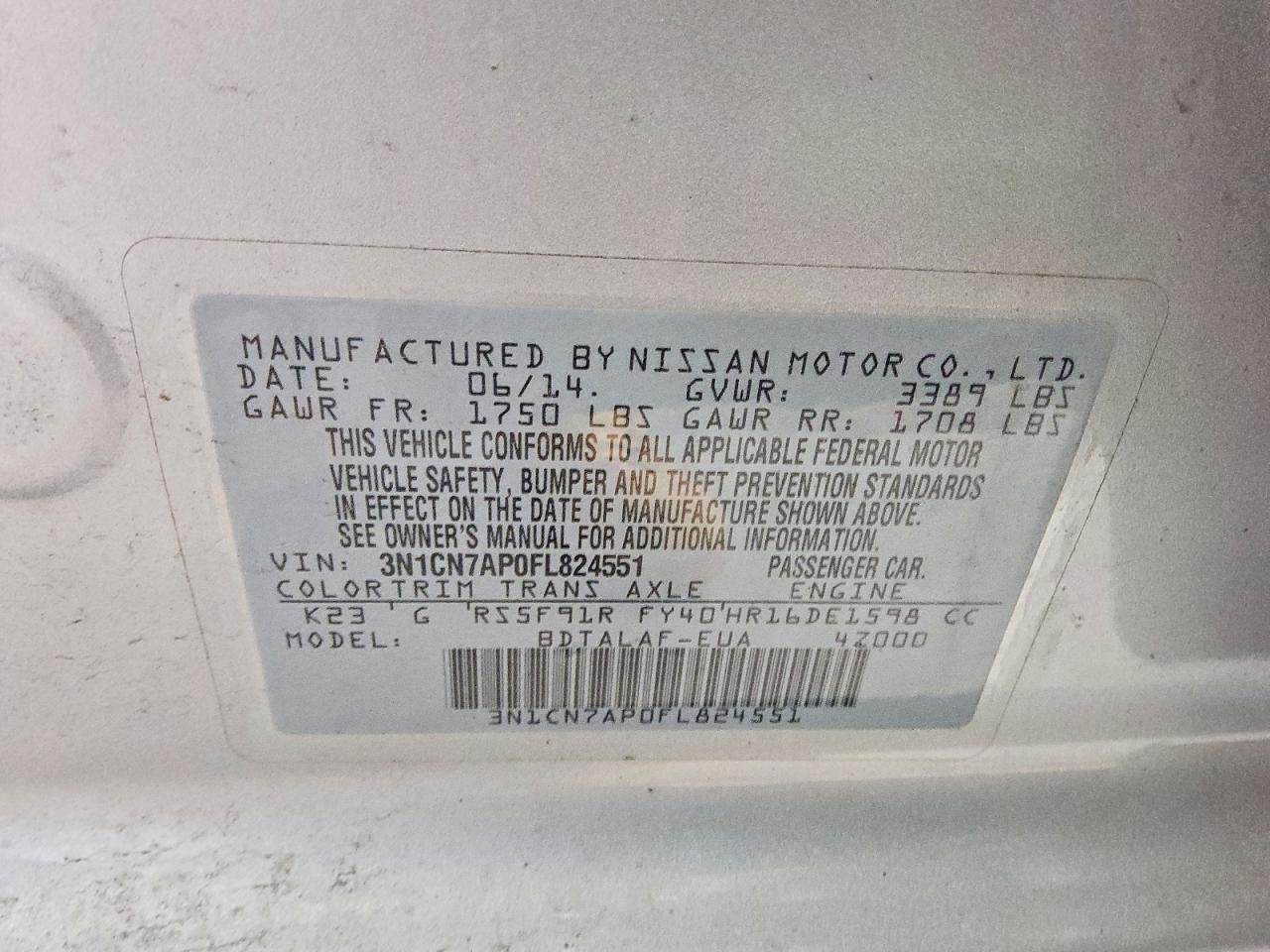 Nissan Versa 1.6 S