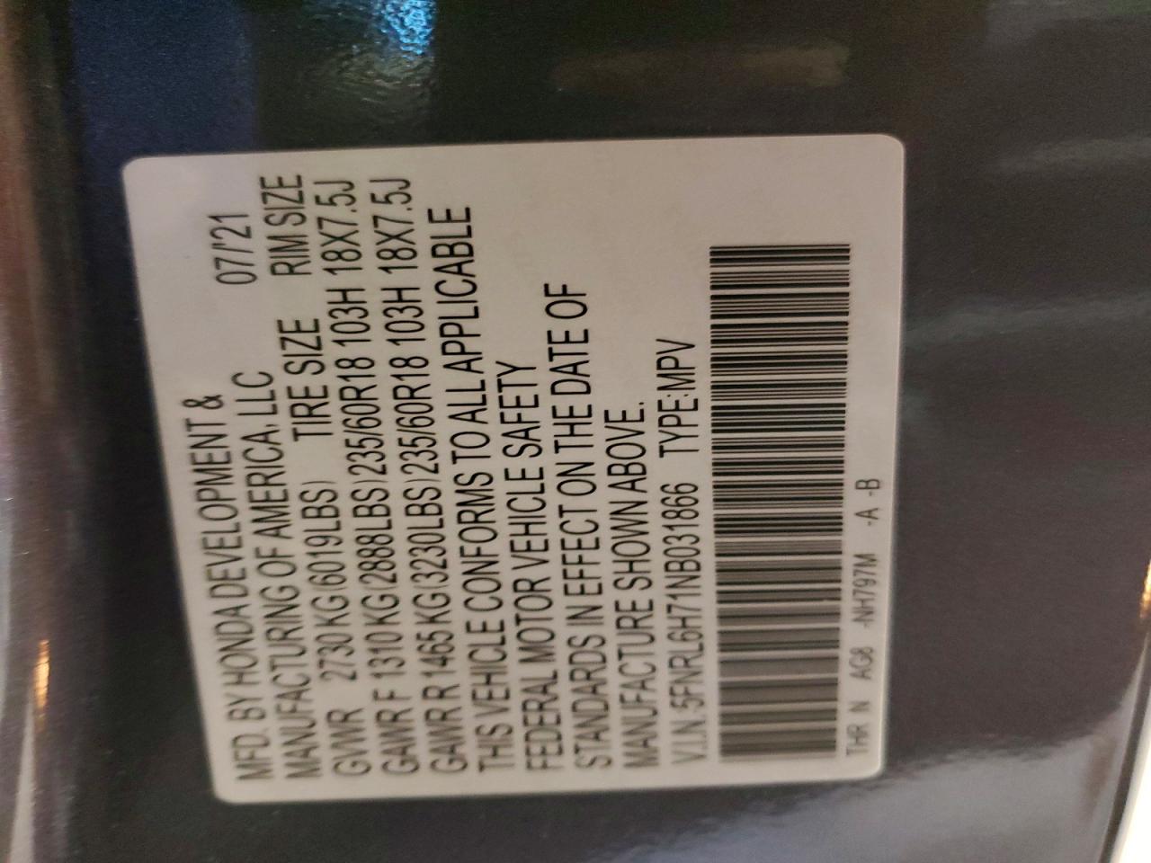 Honda Odyssey Exl