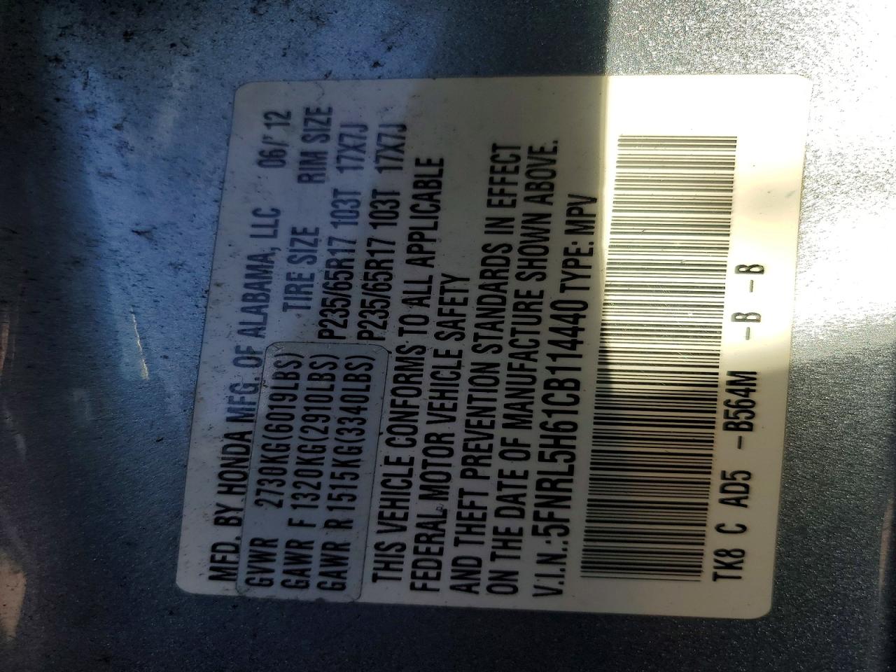 Honda Odyssey Exl