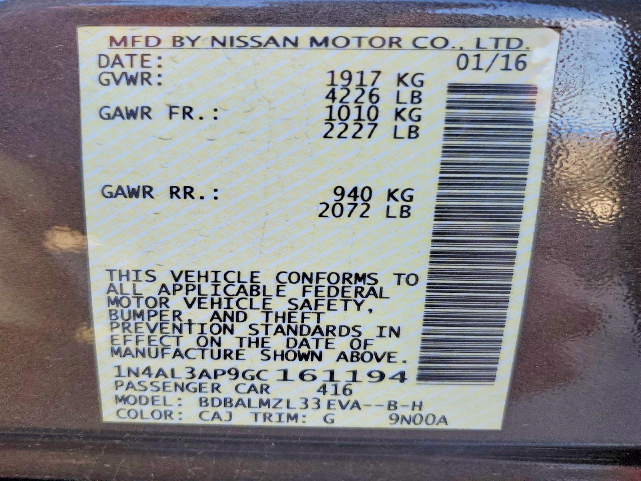 Nissan Altima 2.5 Sv