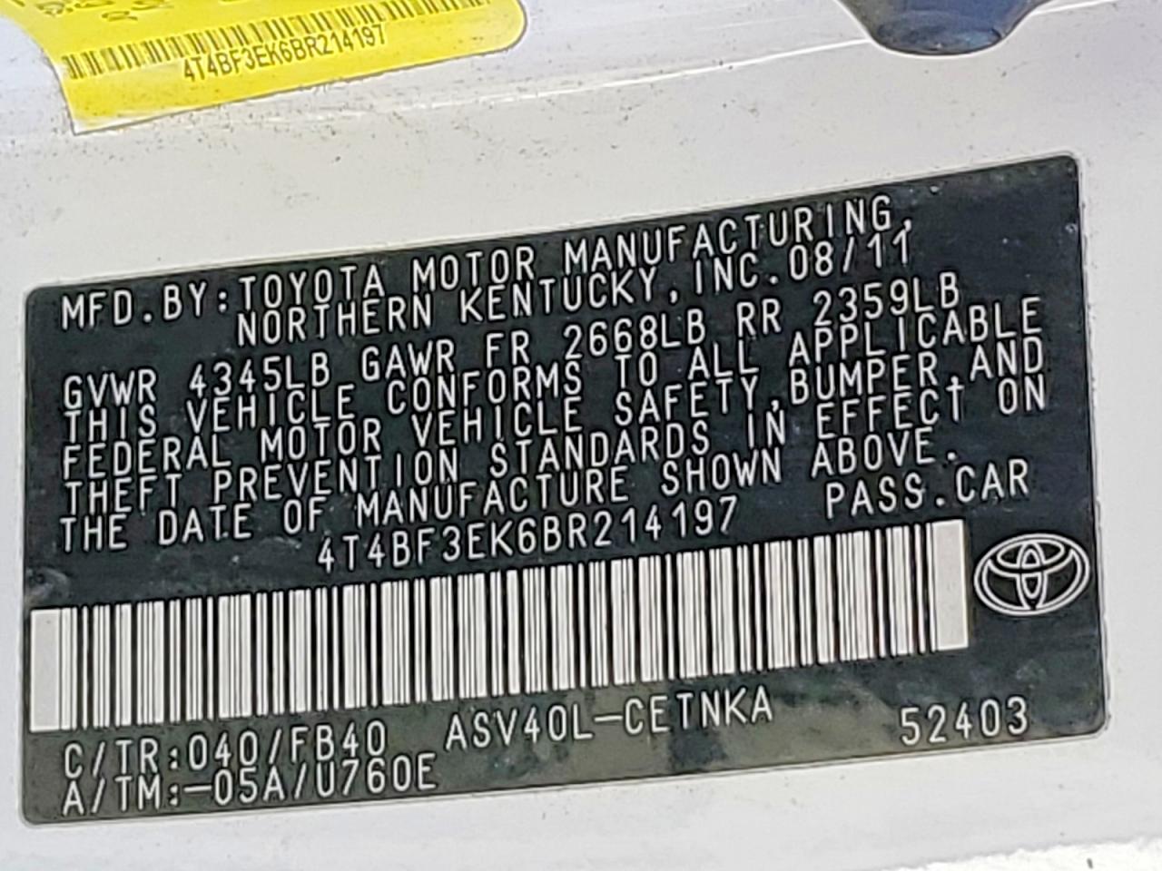 Toyota Camry Le