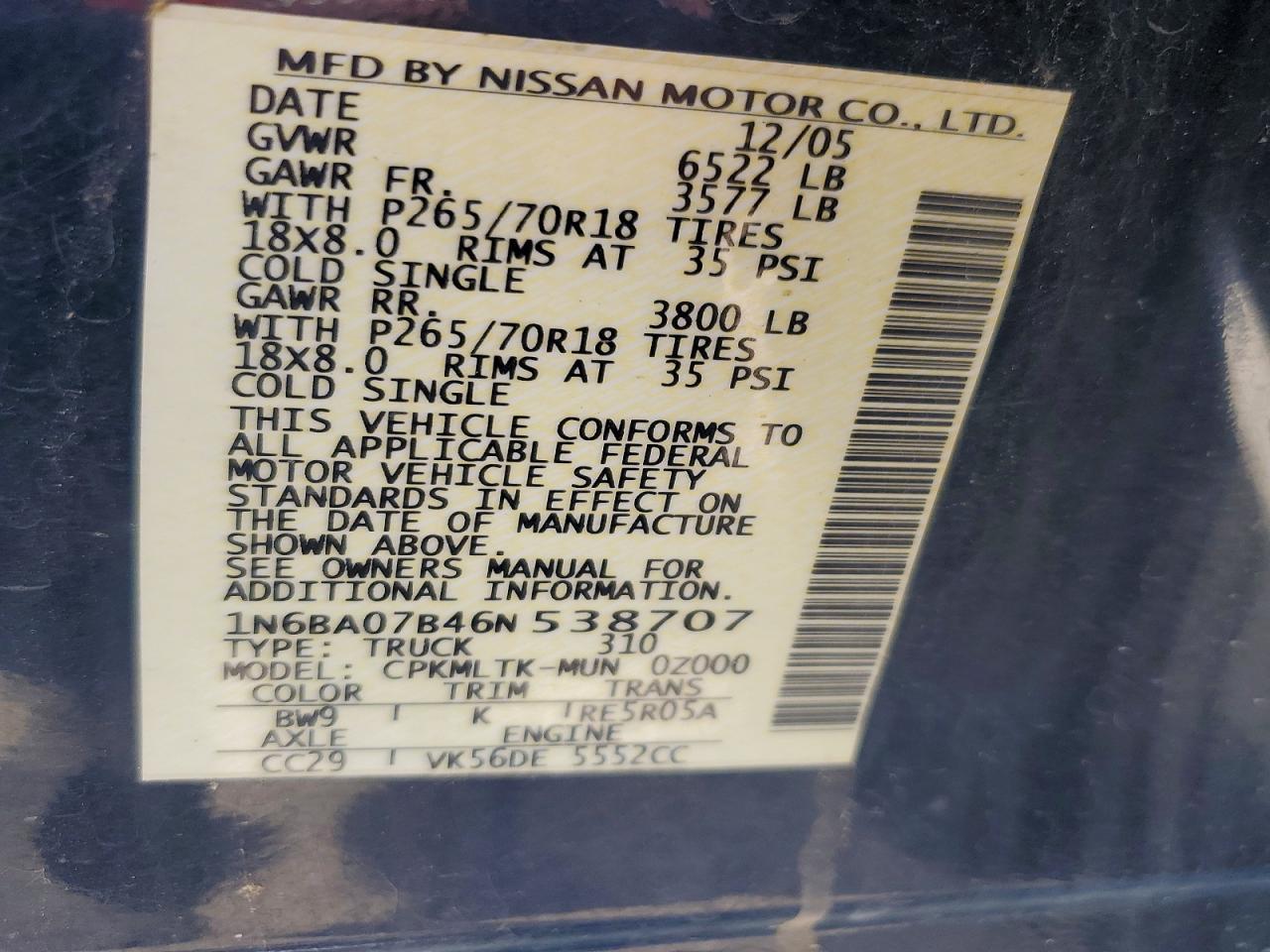 Nissan Titan Xe Ffv