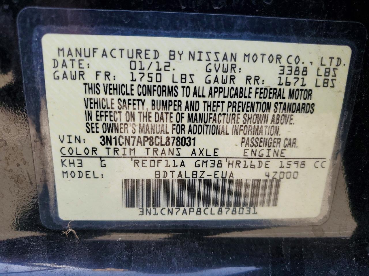 Nissan Versa 1.6 S