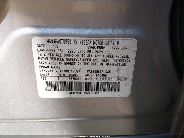 INFINITI G37 Journey