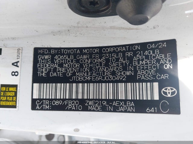 Toyota Corolla Hybrid Le