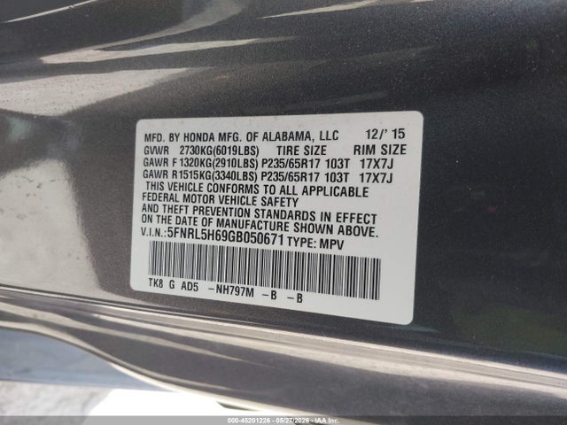 Honda Odyssey Ex-l