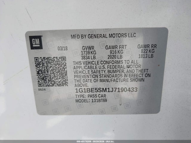 Chevrolet Cruze Lt Auto