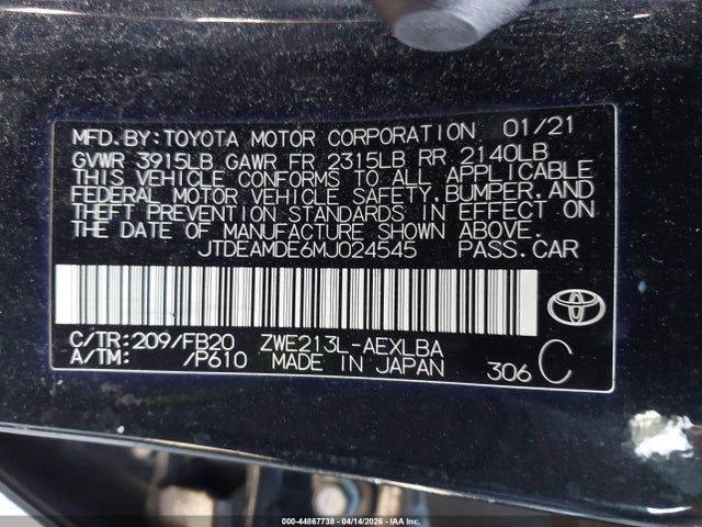 Toyota Corolla Hybrid Le