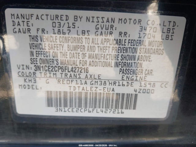 Nissan Versa Sl