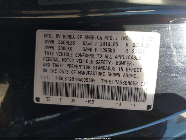Honda Accord 2.4 Ex-l