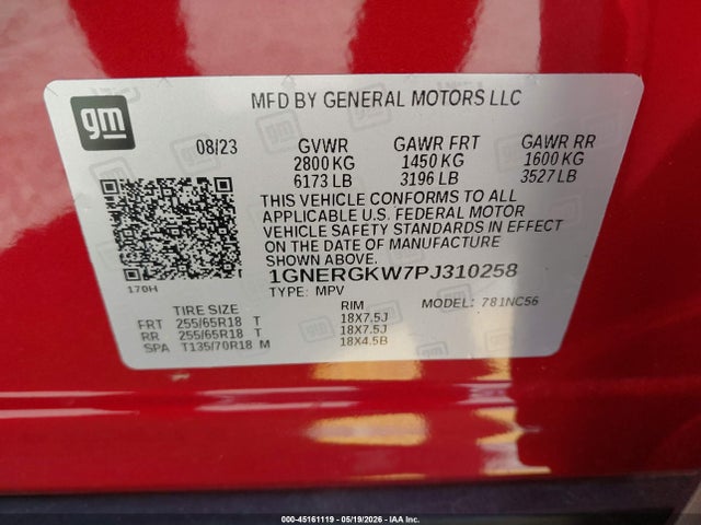 Chevrolet Traverse Fwd Lt Cloth