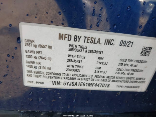 Tesla Model S Plaid Tri Motor All-wheel Drive