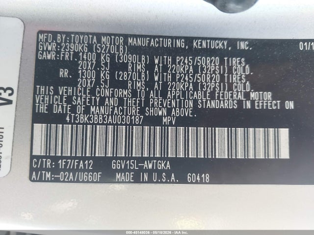 Toyota Venza Base V6