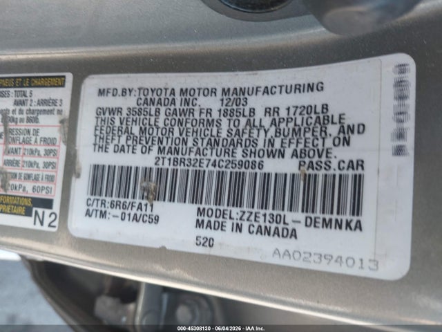 Toyota Corolla Le