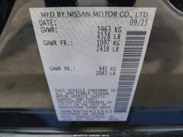 Nissan Altima Sv Fwd