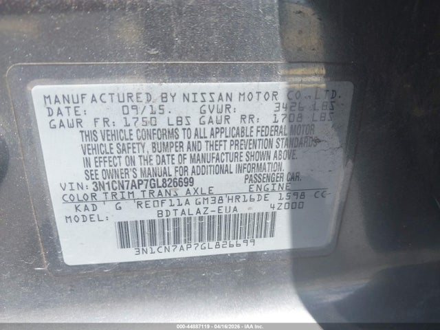 Nissan Versa 1.6 S+