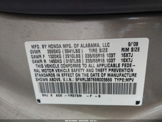 Honda Odyssey Ex-l