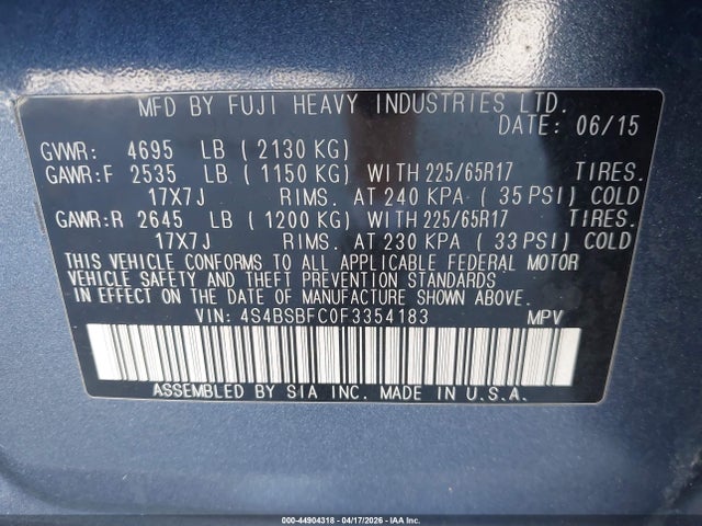 Subaru Outback 2.5i Premium